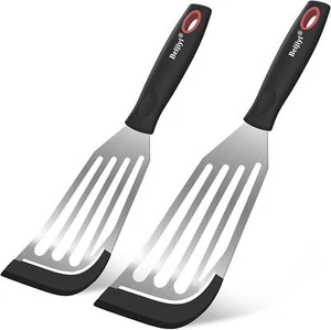 Beijiyi 2-Piece Fish Spatulas Silicone Heat Resistant, Kitchen Spatula Set for - Picture 1 of 6