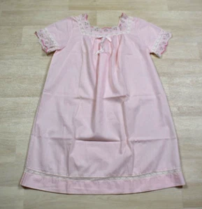 70s Poly Cotton Midi Nightgown Prairie Granny Pink Medium VTG 1970s - Picture 1 of 4