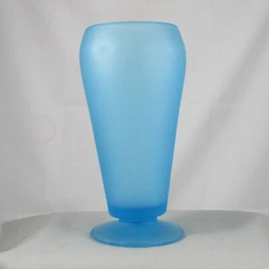 TIFFIN GLASS #151 SKYBLUE SATIN CUPPED IN VASE - Picture 1 of 5