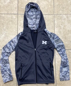 Michigan Wolverines OHT Military Mens NCAA Shirt  Zip Digi Camo Small Gray Black - Picture 1 of 7