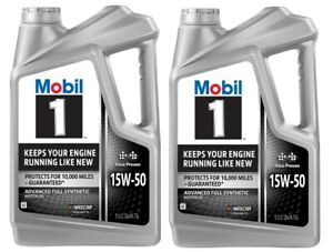 2-Pack Mobil 1 Motor Oil 15W-50 Full Synthetic 5 Qt. Car Engine High Performance