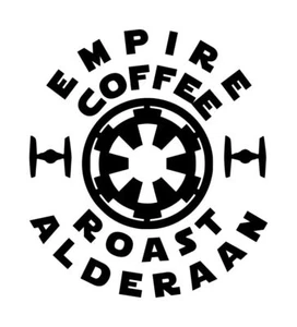 Calcomanía tostada Star Wars Empire Coffee Alderaan #1 4"x4,5" elige el color - Imagen 1 de 3