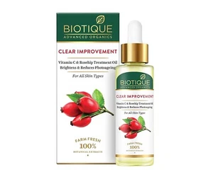 Biotique Advanced Organics Clear Improvement Vitamin C & Rosehip Treatment Oil, - Picture 1 of 4