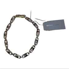 Michael Kors 14K Gold Plated Sterling Silver Pave Med Mercer Link Bracelet NWD