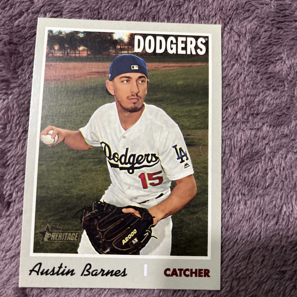 2019 Topps Heritage High Number #597 Austin Barnes Los Angeles Dodgers - Image 1 of 1