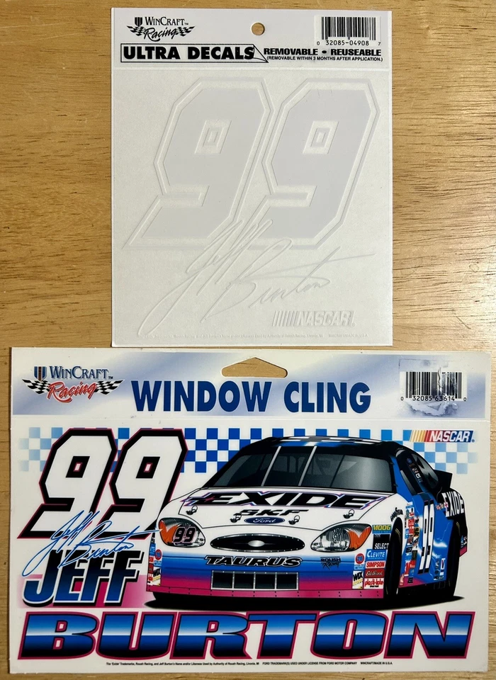 Jeff Burton #99 Exide Vintage Race Calcomanía/Lote de dos (2) 5”x5” y 5”x8” Nuevo Foto 1 de 1