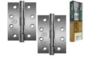 PERRY SATIN 100 mm rodamiento de bolas de acero inoxidable bisagras puerta fuego - grado 11 D1 - Imagen 1 de 13