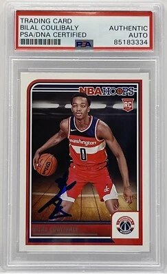 Bilal Coulibaly Signed 2023/2024 NBA Hoops Rookie Card PSA/DNA Slabbed Wizards  - Image 1 of 2