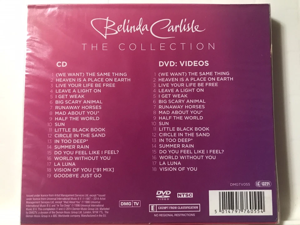 Ultra rare DVD & CD 80's 90s Belinda Carlisle 18 Video Clips Heaven Is Place On Foto 1 de 1