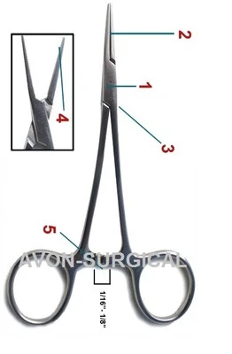 CYNAMED USA New 5" Straight Hemostat Forceps Locking Clamps smooth tip- Stainless Steel !