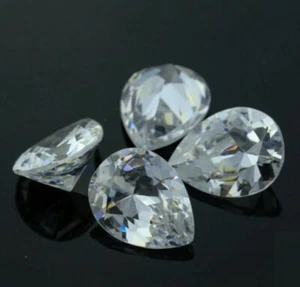 Piedra preciosa suelta blanca facetada pera 3x5 mm circonita cúbica de alta calidad calibrada - Imagen 1 de 24
