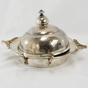 Victorian Butter Dish Silver Plate 19th Century - Picture 1 of 12