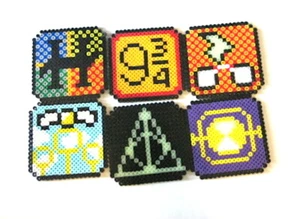 Perler Beads Set of 6 Harry Potter Coasters - Picture 1 of 8
