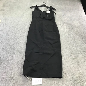 ROLAND MOURET Dress Womens 4 Lined Off Shoulder Silk Midi Dress Casual - Picture 1 of 16