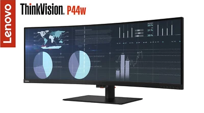 Lenovo ThinkVision P44w-10 44" x2 WUXGA Wide VA NearEdgeless HDR Curved Monitor - Image 1 of 4