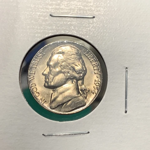 1954 S BU Jefferson Nickel Pulled From OBW Roll (Free Shipping) Cover