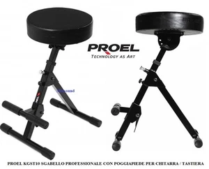 PROEL KGST10 SGABELLO PROFESSIONALE CON POGGIAPIEDE PER CHITARRA / TASTIERA - Foto 1 di 5