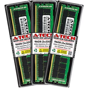 96GB 3x 32GB PC4-2666 RDIMM Supermicro 1029U-TN12RV-NEBS-DC Memory RAM - Picture 1 of 6