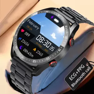 Smart Watch For Men/Women Bluetooth Call ECG For iPhone Samsung - Foto 1 di 23