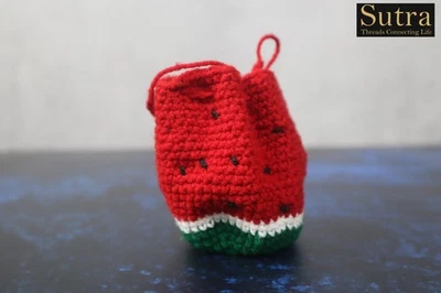 Crochet Coin Pouch Dice Bag, |Watermelon Theme Coin Bag Gift - Image 1 of 4