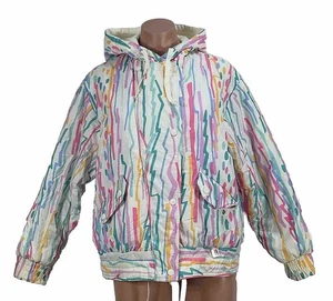 Chaqueta de esquí de snowboard Fera vintage de los 80 10 abrigo acolchado reversible estampado integral - Imagen 1 de 18