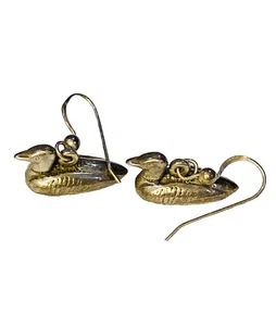 Duck Earrings Dangle Drop Sterling Silver - Picture 1 of 4