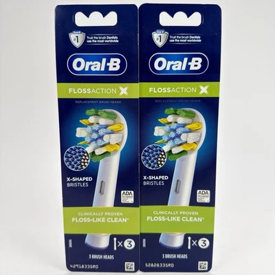 Lote de 2 cabezales de cepillo de repuesto eléctricos Oral-B Floss Action 6 unidades blancos *NUEVOS Foto 1 de 4