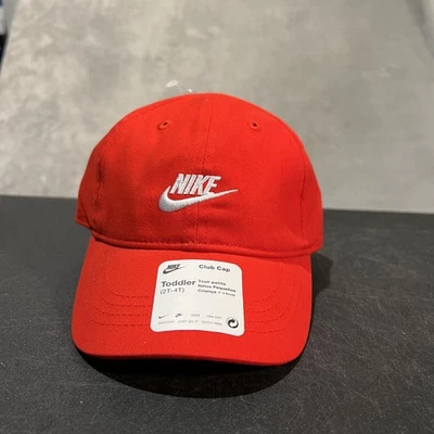Nike Hat Cap Strap Back Red Embroidered Swoosh Club Cap Toddler 2T-4T Youth New - Image 1 of 4