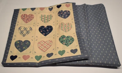 AMERICANA FOLK ART quilt panel cheater block WAMSUTTA  3 BLOCKS + COORDINATING - Image 1 of 4