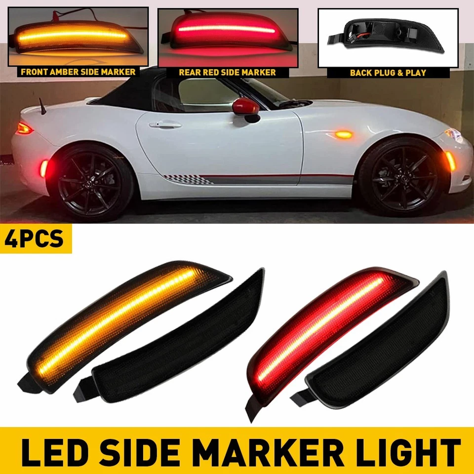 Luz marcadora LED delantera trasera lente ahumada EAW para Mazda MX-5 Miata 2016-2022 Foto 1 de 4