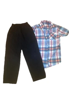 CWDkids CWD Boys Long Pants & Plaid Collared Shirt Size Youth Large YL 10 10/12 - Picture 1 of 6