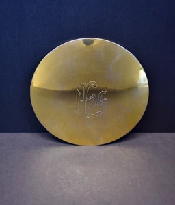 Older Sterling Silver Disk Paten For Your Chalice, 5 1/2" Diameter, IHS (PT217) - Picture 1 of 15