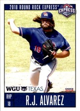 2018 Round Rock Express Choice #2 R.J. Alvarez West Palm Beach Florida FL Card