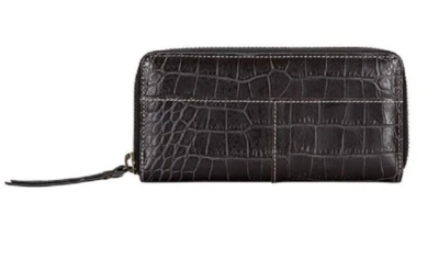 Muñequera billetera vintage de cuero Bosca cocodrilo 8" acordeón para mujer Foto 1 de 4