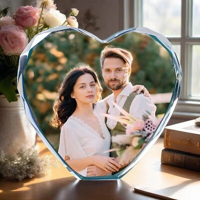 定制彩色图片水晶心形相框婚礼周年纪念礼物 — 第 1/4 张图片