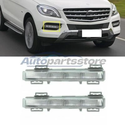 Pair For 2012-2015 Mercedes-Benz W166 DRL Fog Lamp Front Daytime Running Light - Изображение 1 из 4