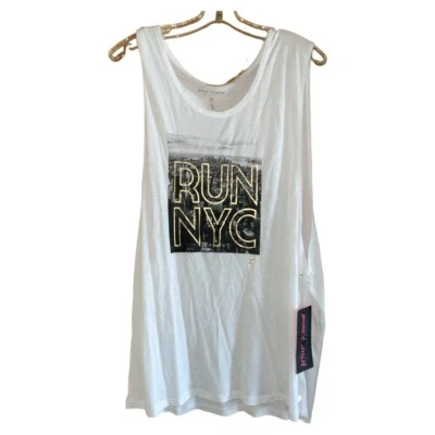 Camiseta sin mangas Betsey Johnson Performance Run NYC blanca para mujer talla XL NUEVA CON ETIQUETAS Foto 1 de 4