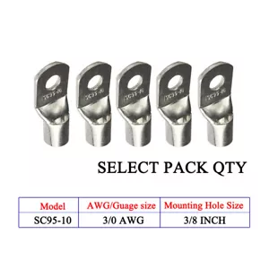 20/50pcs Battery Cable Copper Lug Connectors 3/8 Hole Size Welding Wire Terminal - Picture 1 of 12