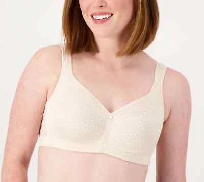 Breezies Wirefree Diamond Shimmer Unlined Support Bra Champagne 38C A561421 - Image 1 of 2