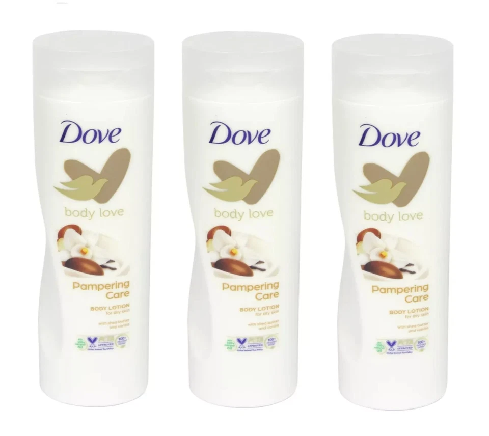 2 X Dove Purely Pampering Nourishing Body Lotion 250ml Each Shea Butter