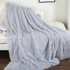 Faux Fur Blanket Reversible Soft Warm Plush Bed Sofa Fluffy Shaggy Throw Large