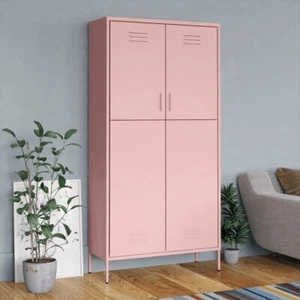 vidaXL Wardrobe Pink 90x50x180 cm Steel - Picture 1 of 13