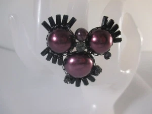 DANNIJO Women's Pearl Burst Deco Pronge Cluster  Ring 6 NWOT 395 IRRG Purple  - Picture 1 of 9