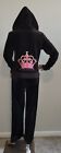 Juicy Couture Y2k Brown Pink Crown Velour Large Hoodie Small Bottoms Tracksuit