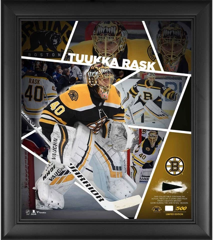 Tuukka Rask Boston Bruins Frmd 15x17 Impact Collage & Piece of GU Puck - LE 500 Cover