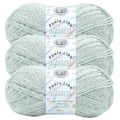 (3 Pack) Lion Brand Yarn 151-149B Feels Like Alpaca Yarn, Silver - Image 1 of 3