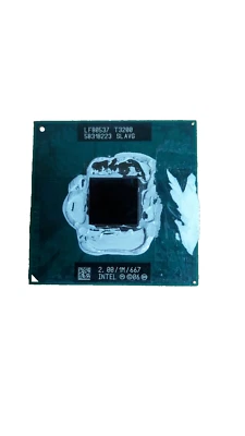 Cpu Processore Intel T3200 SLAVG 2.00 1M socket P skt per notebook laptop r509 - Immagine 1 di 2