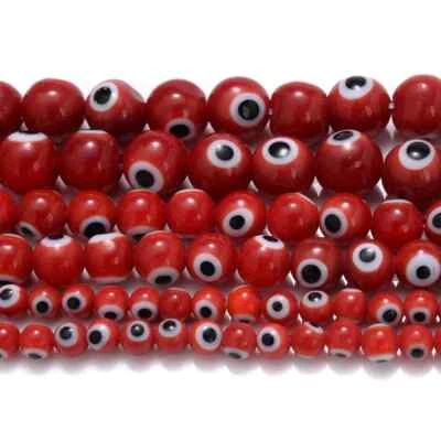 Cuentas sueltas redondas de vidrio multicolor para mal de ojo de 4/6/8 mm para hacer joyas hágalo usted mismo Foto 1 de 4