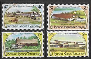 KUT Kenya-Uganda-Tanzania SC#300-303,Mi#287-290. Game Lodges.Lion.1975.MNH OG