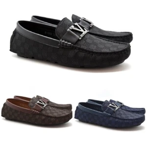 Mens Loafer Moccasin Driving Slip On Casual Boat Deck Designer Buckle Shoes Size - Picture 1 of 28